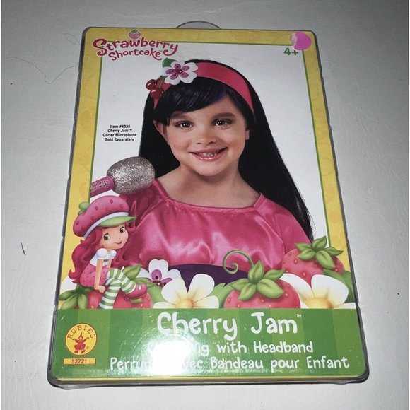 Strawberry Shortcake Cherry Jam Halloween Costume Child Wig w/ Headband Rubies - Picture 1 of 3